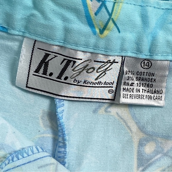 KT Golf Skort Size Zipper Sz 14 Cotton Pockets Pleats Summer Print Keneth Tool - Picture 9 of 13